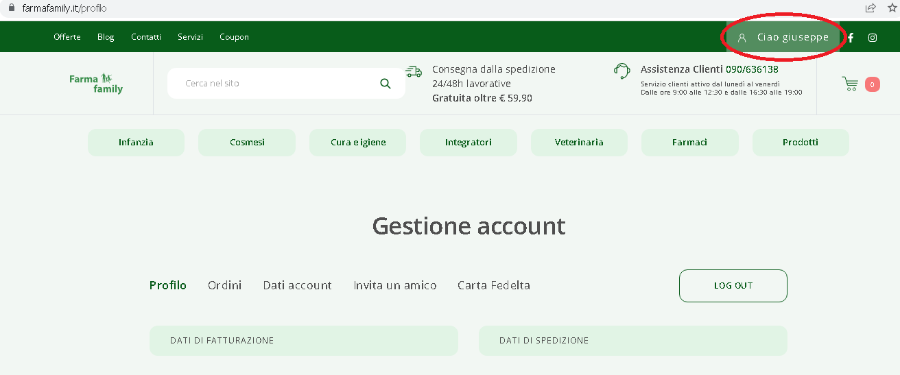 Immagine NOVITA': Tessera Fedeltà Farmafamily