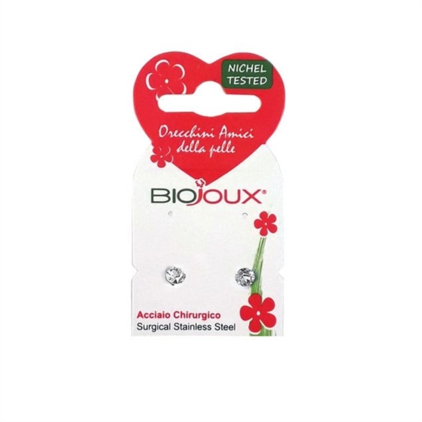 BJT3040T ORECCHINO POST FORO CRISTALLO TONDO IN TITANIO - Farmafamily.it