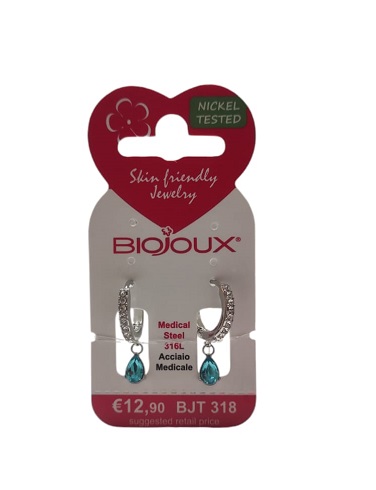 BJT318 ORECCHINI INES AQUA STAINLESS STEEL - Farmafamily.it