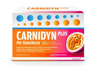 CARNIDYN PLUS 20 BUSTINE DA 5,3 G GUSTO PASSION FRUIT - Farmafamily.it