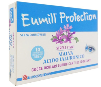EUMILL PROTECTION GOCCE OCULARI LUBRIFICANTI E IDRATANTI 10 FLACONCINI MONODOSE - Farmafamily.it