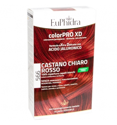 EUPHIDRA COLORPRO GEL COLORANTE CAPELLI XD 566 CASTANO CHIARO ROSSO 50 ML + ATTIVANTE + BALSAMO + GUANTI - Farmafamily.it