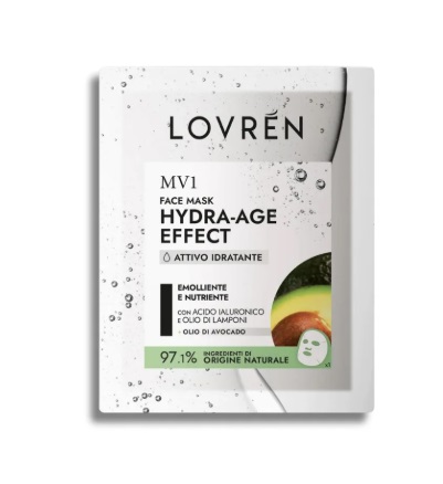 LOVREN MV1 MASCHERA VISO IDRATANTE CON ACIDO IALURONICO HYDRA-AGE EFFECT 1 PEZZO - Farmafamily.it