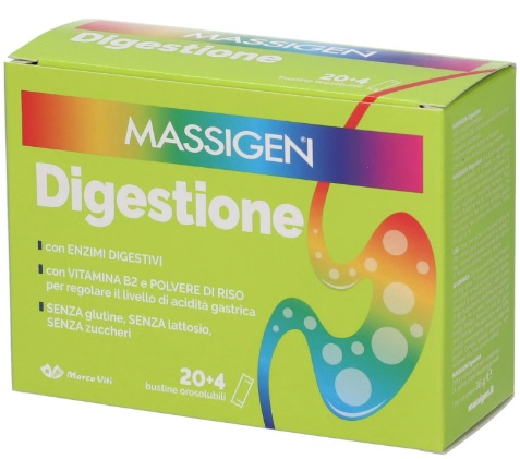 MASSIGEN DIGESTIONE 20+4 BUSTINE OROSOLUBILI SENZA GLUTINE SENZA LATTOSIO SENZA ZUCCHERI - Farmafamily.it