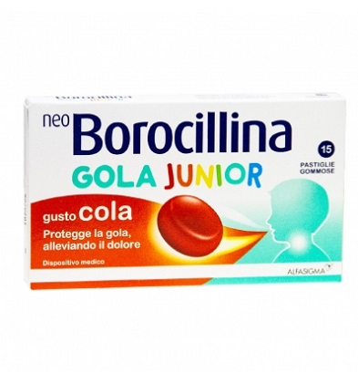 NEOBOROCILLINA GOLA JUNIOR 15 PASTIGLIE GUSTO COLA - Farmafamily.it