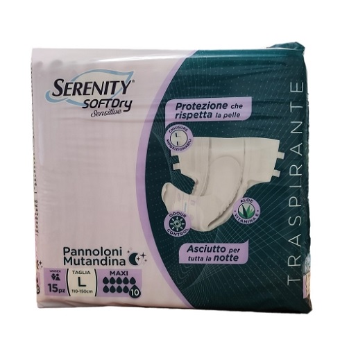 PANNOLONE MUTANDINA SERENITY SD SENSITIVE MAXI L 15 PEZZI - Farmafamily.it