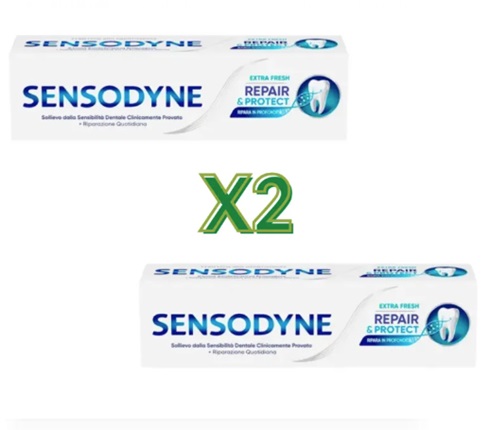 SENSODYNE REPAIR & PROTECT EXTRA FRESH 2 TUBI DA 75 ML - Farmafamily.it