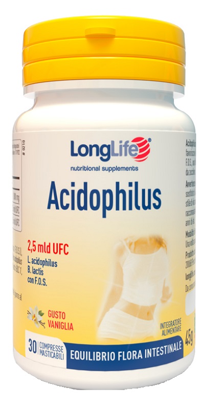 LONGLIFE ACIDOPHILUS 30 COMPRESSE MASTICABILI - Farmafamily.it