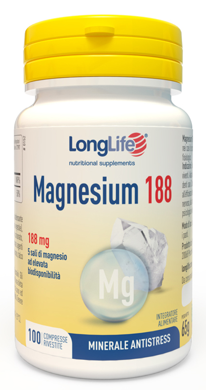 LONGLIFE MAGNESIUM 188 100 COMPRESSE RIVESTITE DA 6,5 G - Farmafamily.it