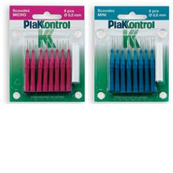 PLAKKONTROL SCOVOLINO MINI 0,6 MM 8 PEZZI + MANICO - Farmafamily.it