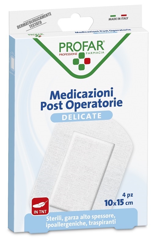 MEDICAZIONE POST OPERATORIA STERILE GARZA ANTIADERENTE 10X15 CM 4 PEZZI PROFAR - Farmafamily.it