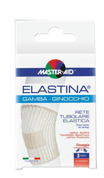 RETE TUBOLARE ELASTICA IPOALLERGENICA MASTER-AID ELASTINA GAMBA/GINOCCHIO 3 MT IN TENSIONE CALIBRO 5 CM - Farmafamily.it