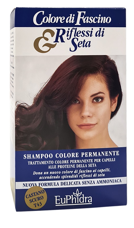 EUPHIDRA COLORE DI FASCINO & RIFLESSI DI SETA SHAMPOO COLOR PERMANENTE 43 CASTANO SCURO 120 ML - Farmafamily.it