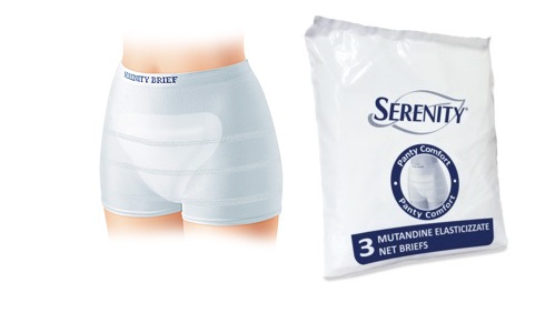MUTANDINA A RETE PER INCONTINENZA SERENITY PANTY COMFORT M 3 PEZZI - Farmafamily.it