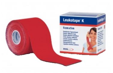 BENDA ADESIVA LEUKOTAPE K PER TAPING FISIOTERAPICO LARGHEZZA 5 CM LUNGHEZZA 5 M COLORE ROSSO IN ROTOLO - Farmafamily.it