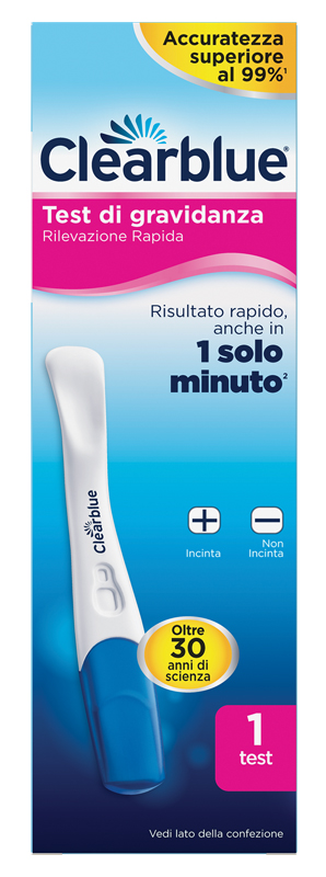 TEST DI GRAVIDANZA CLEARBLUE RILEVAZIONE RAPIDA 1 PEZZO - Farmafamily.it