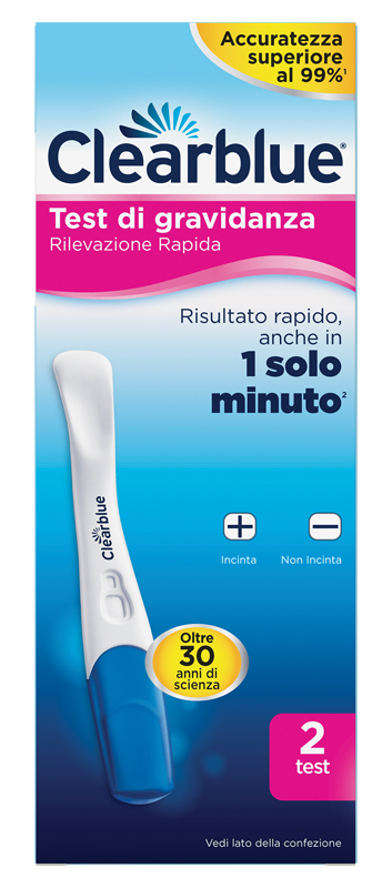 TEST DI GRAVIDANZA CLEARBLUE RILEVAZIONE RAPIDA 2 PEZZI - Farmafamily.it