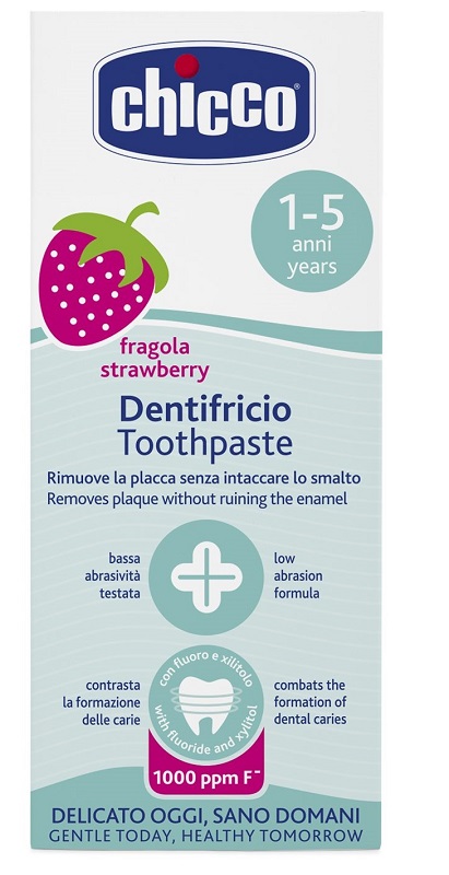 CHICCO DENTIFRICIO FRAGOLA 50 ML 12M+ CON FLUORO - Farmafamily.it