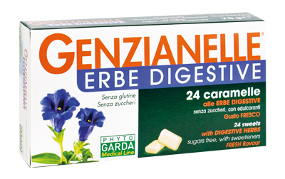 GENZIANELLE ERBE DIGESTIVE SENZA ZUCCHERO 24 CARAMELLE - Farmafamily.it