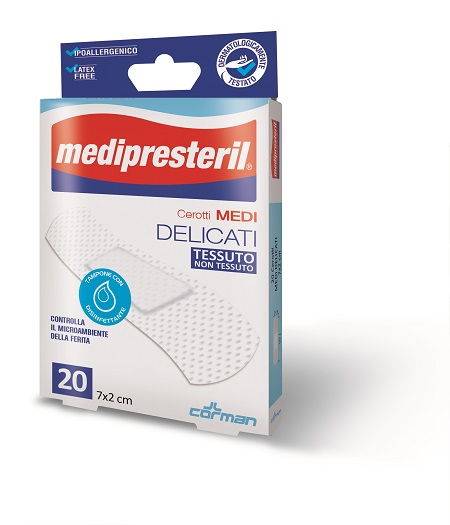 CEROTTO MEDIO MEDIPRESTERIL DELICATO TNT 7X2CM 20 PEZZI - Farmafamily.it