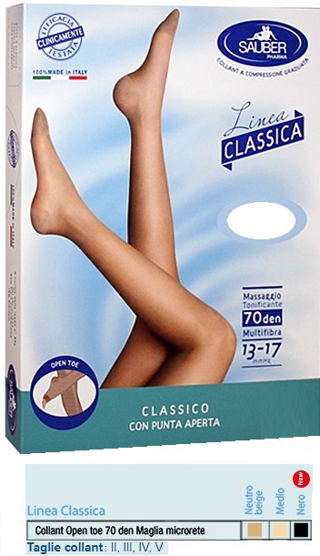 SAUBER COLLANT OPEN TOE MAGLIA MICRORETE 70 DEN COLORE NEUTRO BEIGE 4 LINEA CLASSICA - Farmafamily.it