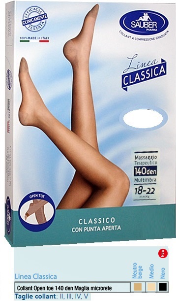SAUBER COLLANT OPEN TOE MAGLIA MICRORETE 140 DEN COLORE MEDIO 3 LINEA CLASSICA - Farmafamily.it