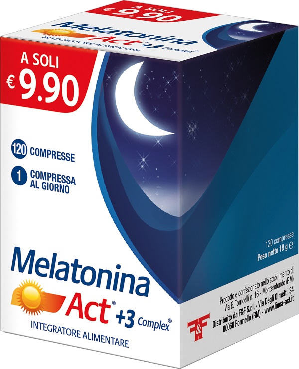 MELATONINA ACT +3 COMPLEX 120 COMPRESSE - Farmafamily.it