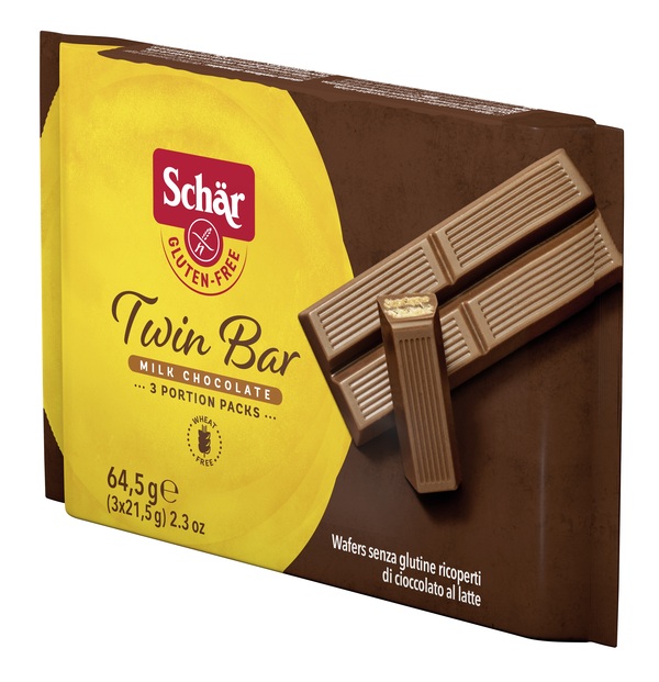 SCHAR TWIN BAR WAFERS RICOPERTI DI CIOCCOLATO AL LATTE 3 PEZZI DA 21,5 G - Farmafamily.it
