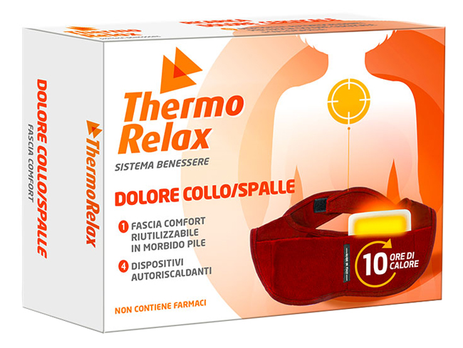 THERMORELAX FASCIA DOLORE COLLO SPALLE FASCIA+4 DISPOSITIVI AUTORISCALDANTI - Farmafamily.it