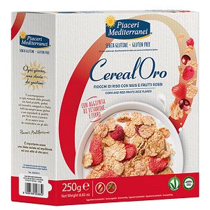 PIACERI MEDITERRANEI CEREALORO FIOCCHI DI RISO CON MAIS E FRUTTI ROSSI 250 G - Farmafamily.it