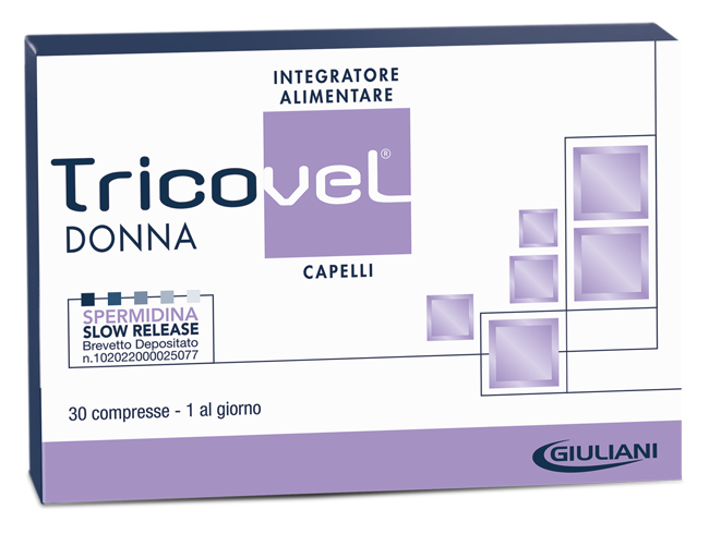 TRICOVEL DONNA INTEGRATORE ALIMENTARE CON NUTRIENTI SPECIFICI PER CAPELLI 30 COMPRESSE - Farmafamily.it