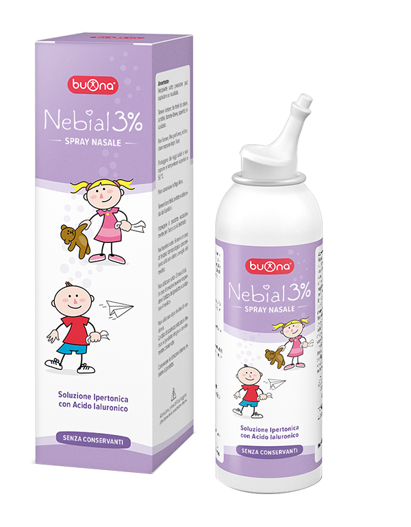 NEBIAL SOLUZIONE SALINA IPERTONICA DI SODIO CLORURO AL 3% CON ACIDO IALURONICO SPRAY NASALE 100 ML - Farmafamily.it