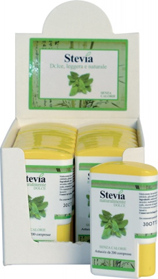 STEVIA EDULCORANTE 200 COMPRESSE DISPLAY CONTENENTE 14 DISPENSER - Farmafamily.it