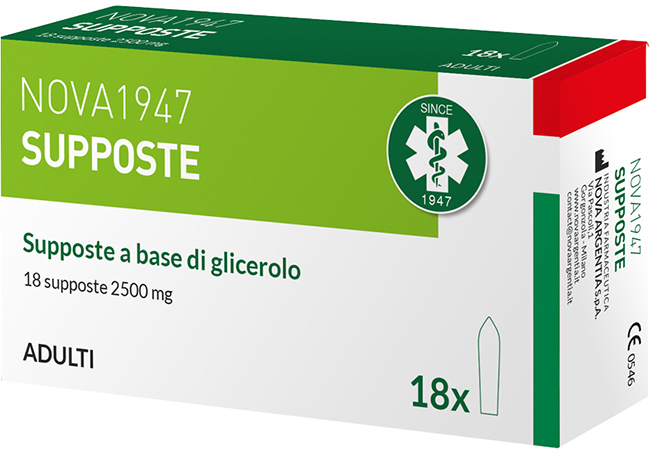 NOVA1947 GLICEROLO 2500MG SUPPOSTE ADULTI 18 PEZZI - Farmafamily.it