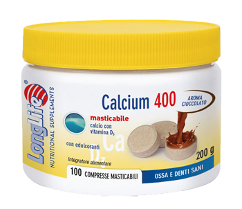 LONGLIFE CALCIUM 400 CACAO 100 COMPRESSE - Farmafamily.it