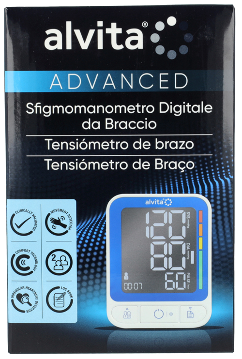 SFIGMOMANOMETRO DIGITALE DA BRACCIO ALVITA ADVANCED - Farmafamily.it