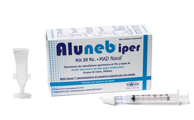 ALUNEB KIT SOLUZIONE IPERTONICA 3% 20 FLACONCINI + MAD NASAL ATOMIZZATORE - Farmafamily.it