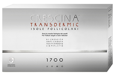 TRATTAMENTO COMPLETO CRESCINA TRANSDERMIC ISOLE FOLLICOLARI 1700 UOMO 10+10 FIALE DA 3,5 ML - Farmafamily.it