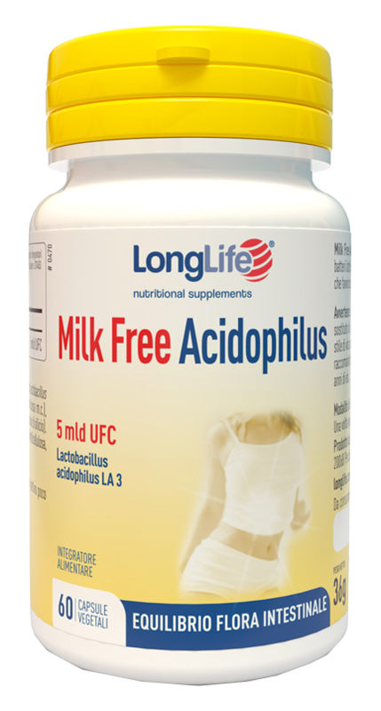 LONGLIFE MILK FREE ACIDOPHILUS 60 CAPSULE VEGETALI - Farmafamily.it