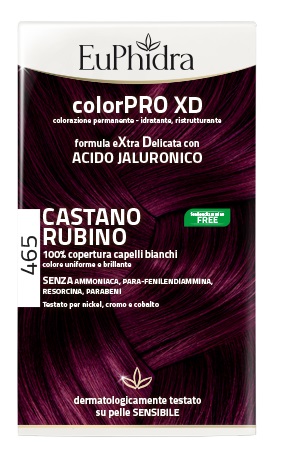 EUPHIDRA COLORPRO XD 465 CAST RUBINO GEL COLORANTE CAPELLI IN FLACONE + ATTIVANTE + BALSAMO + GUANTI - Farmafamily.it