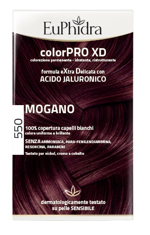 EUPHIDRA COLORPRO XD 550 MOGANO GEL COLORANTE CAPELLI IN FLACONE + ATTIVANTE + BALSAMO + GUANTI - Farmafamily.it