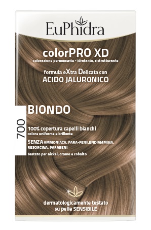 EUPHIDRA COLORPRO XD 700 BIONDO GEL COLORANTE CAPELLI IN FLACONE + ATTIVANTE + BALSAMO + GUANTI - Farmafamily.it