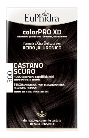 EUPHIDRA COLORPRO XD 300 CASTANO SCURO GEL COLORANTE CAPELLI IN FLACONE + ATTIVANTE + BALSAMO + GUANTI - Farmafamily.it