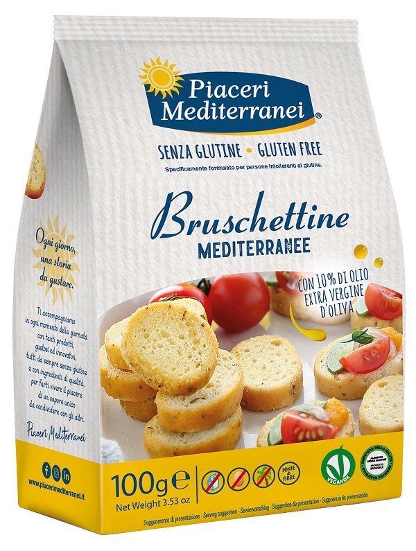 PIACERI MEDITERRANEI BRUSCHETTINE 100 G - Farmafamily.it