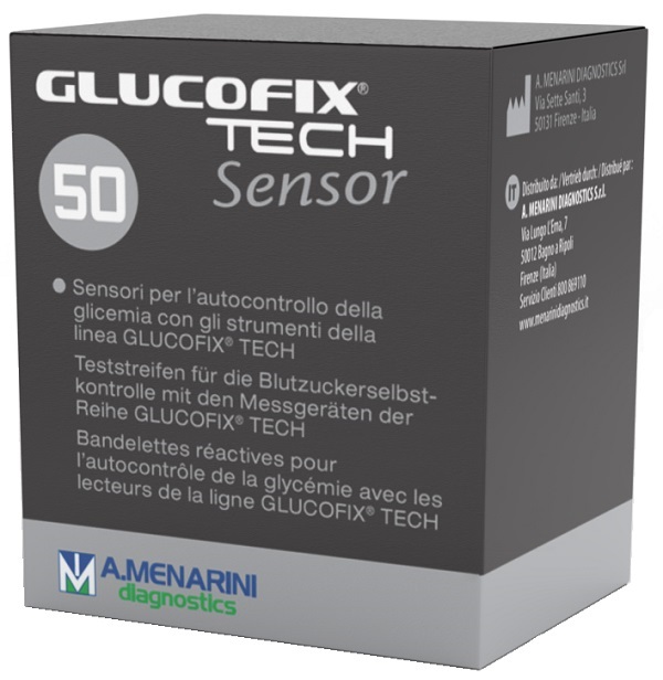 STRISCE MISURAZIONE GLICEMIA GLUCOFIX TECH SENSOR 50 PEZZI - Farmafamily.it