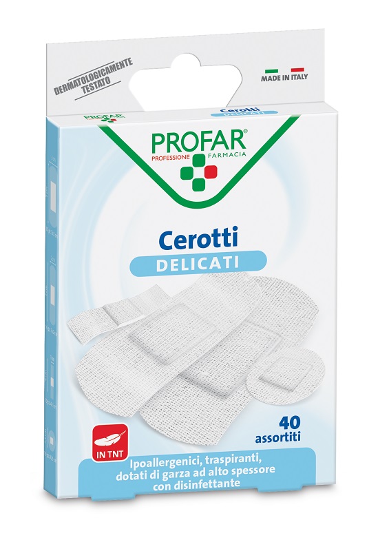 CEROTTO TESSUTO NON TESSUTO DELICATO ASSORTITI 40 PEZZI PROFAR - Farmafamily.it