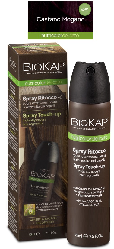 BIOS LINE  BIOKAP NUTRICOLOR DELICATO SPRAY RITOCCO CASTANO MOGANO 75 ML - Farmafamily.it