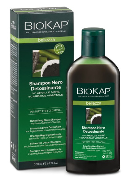 BIOKAP BELLEZZA SHAMPOO NERO DETOSSINANTE 200 ML BIOSLINE - Farmafamily.it