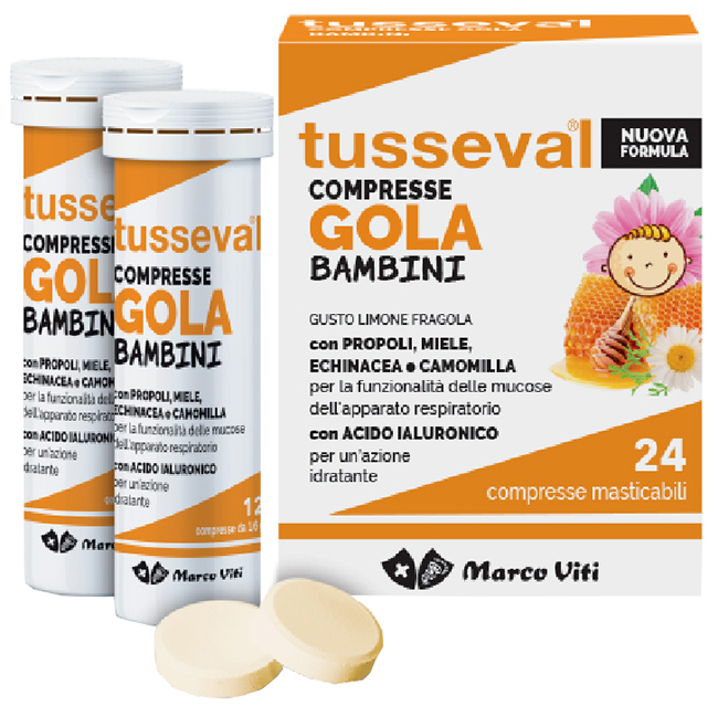 TUSSEVAL GOLA BAMBINI 24 COMPRESSE - Farmafamily.it