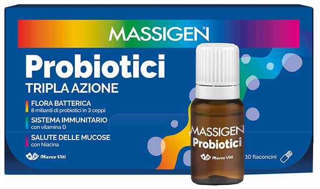 MASSIGEN PROBIOTICI 10 FLACONCINI X 8 ML PREZZO PIENO - Farmafamily.it